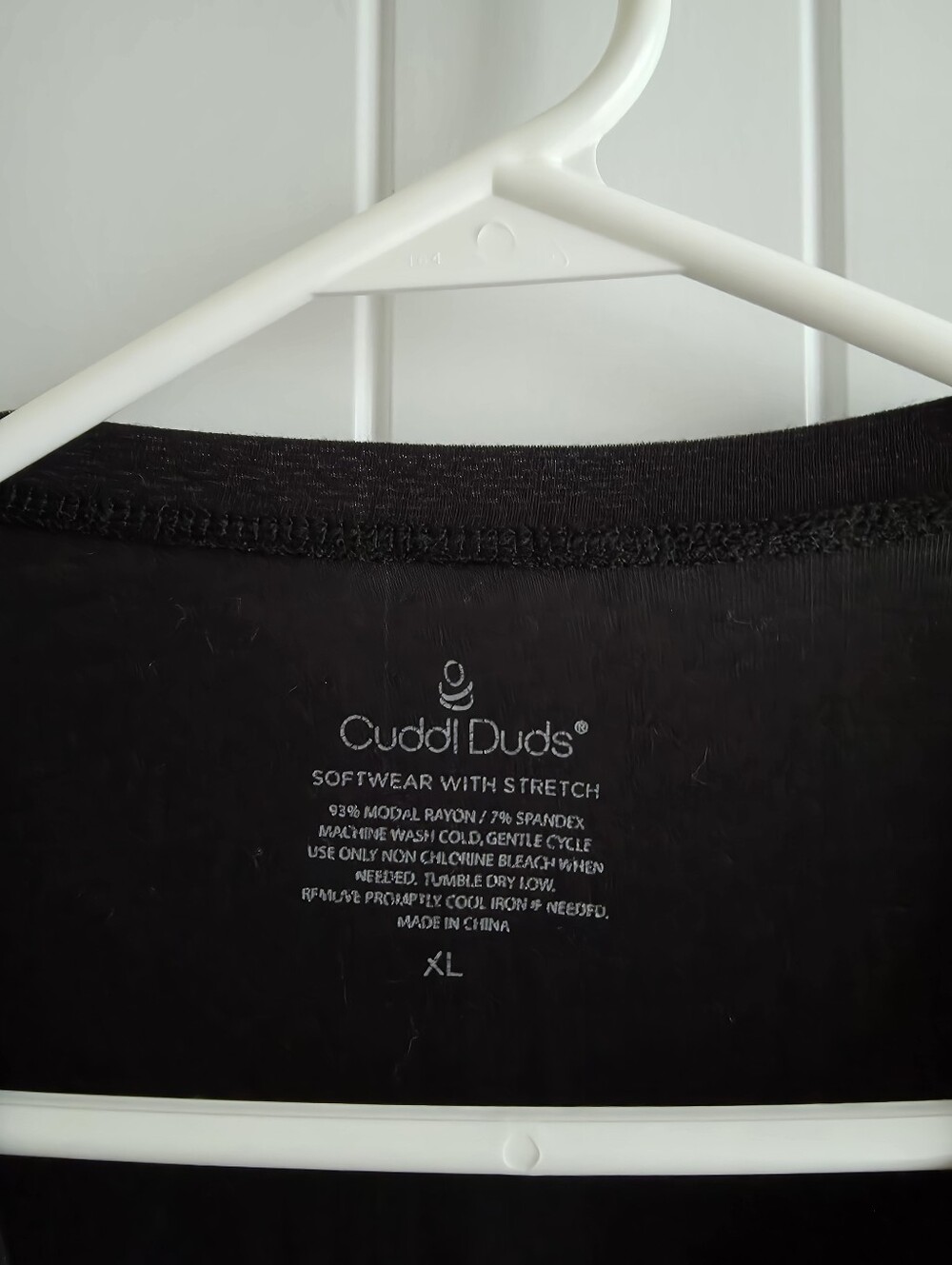 Cuddl Duds Black Long Sleeve Top Sz XL - Picture 2 of 4